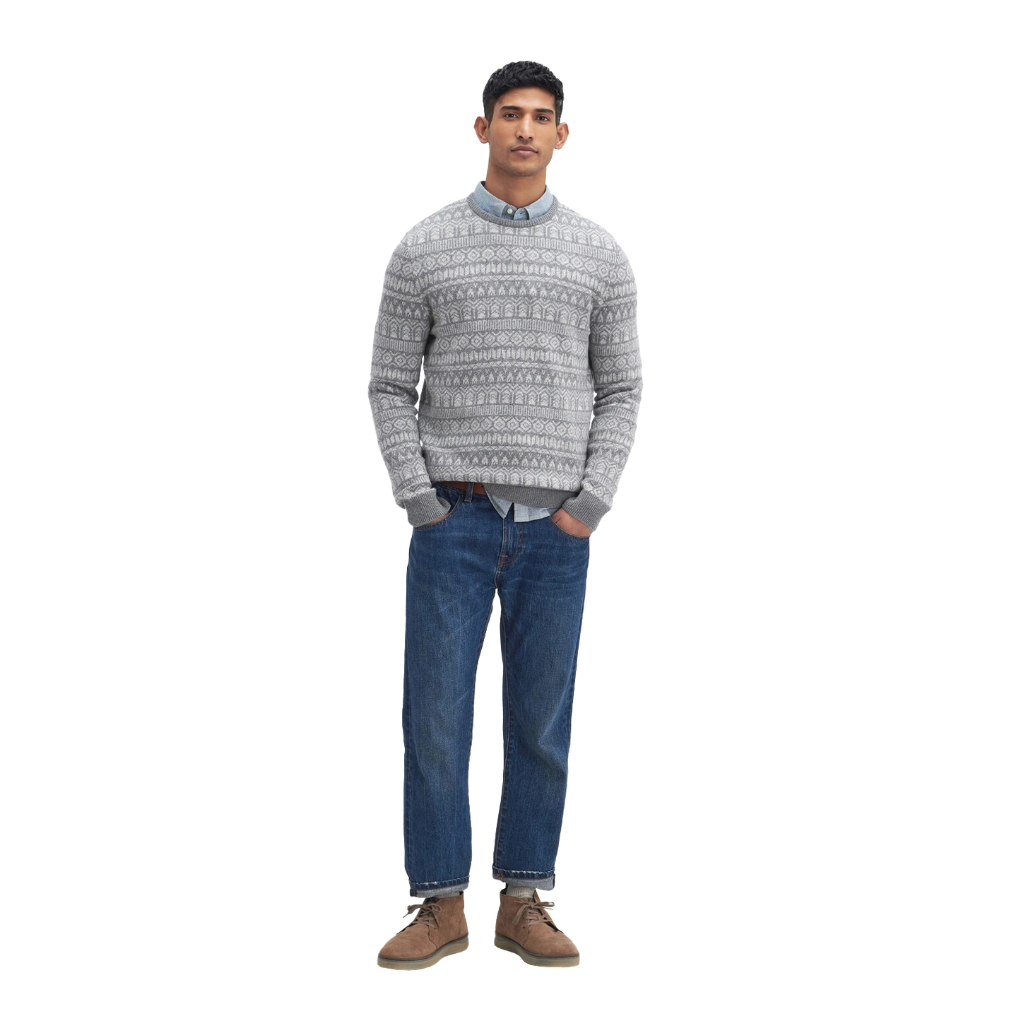 Barbour Stonebeck Fairisle Crew Neck Pulover