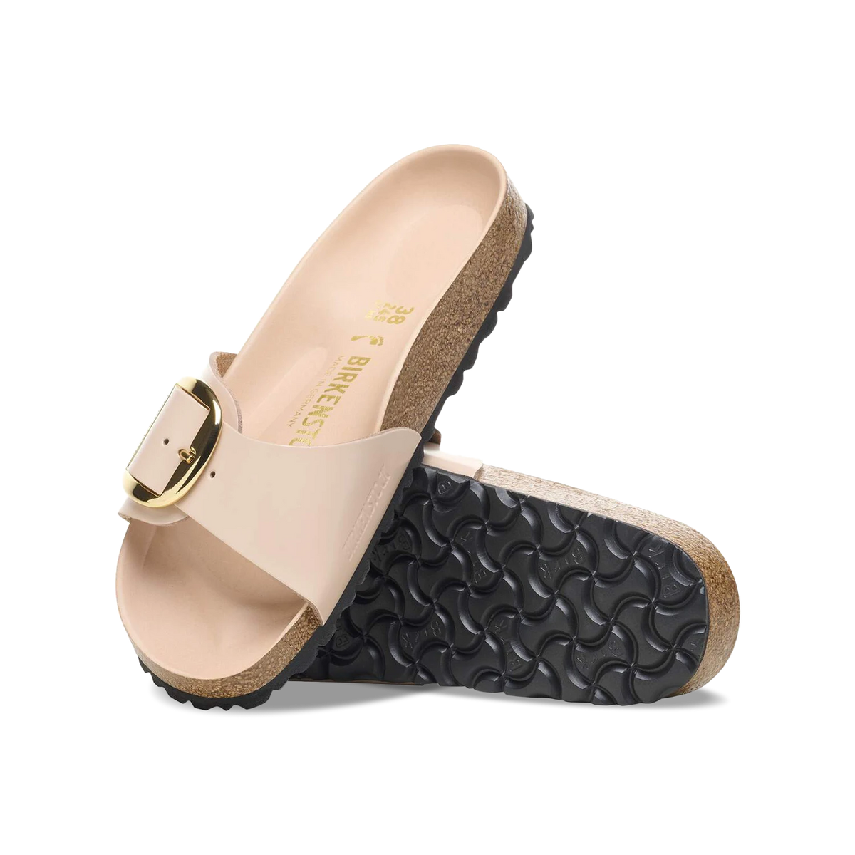 Birkenstock Madrid Big Buckle Natural Leather Patent