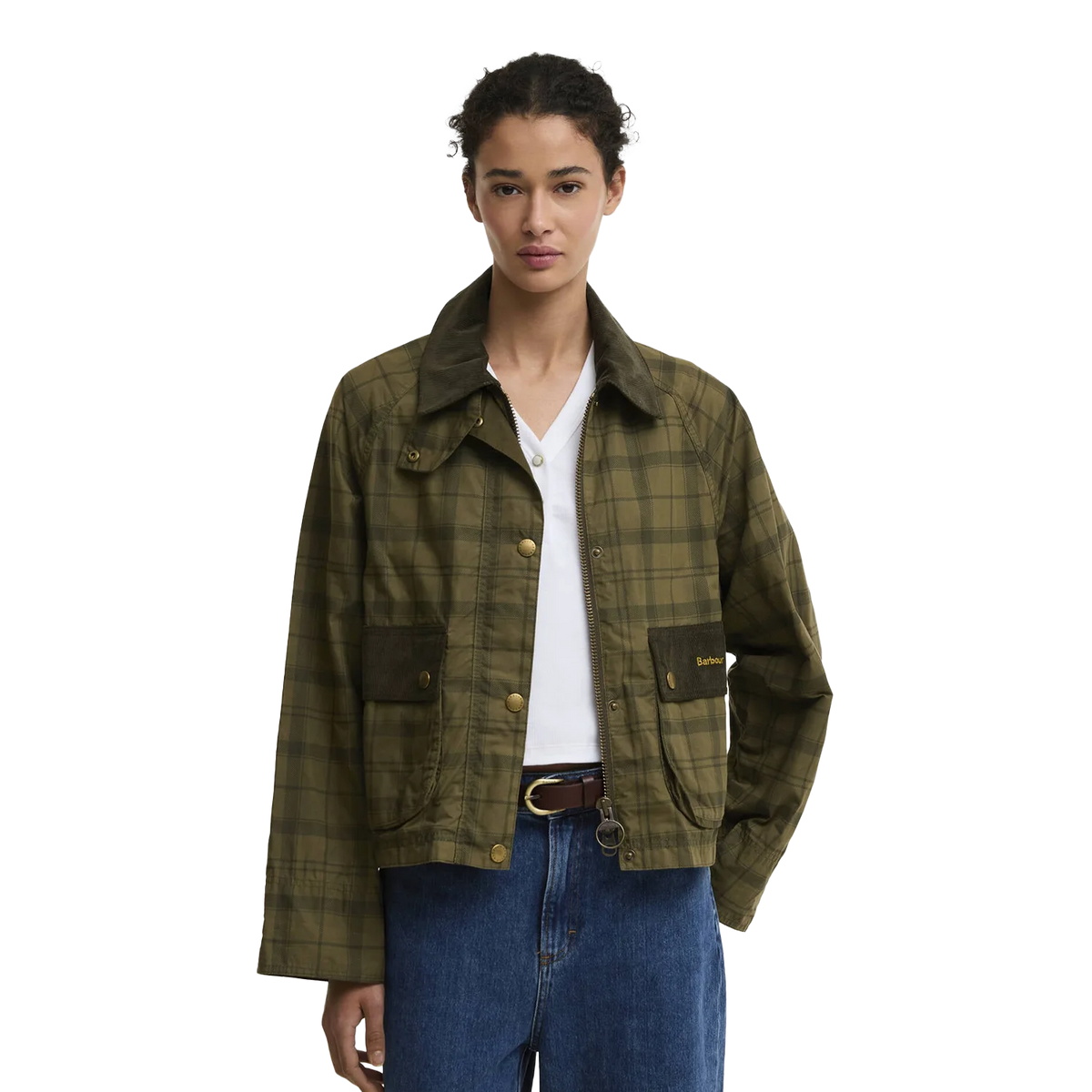 Barbour Tartan Cropped Beadnell Casual Jakna