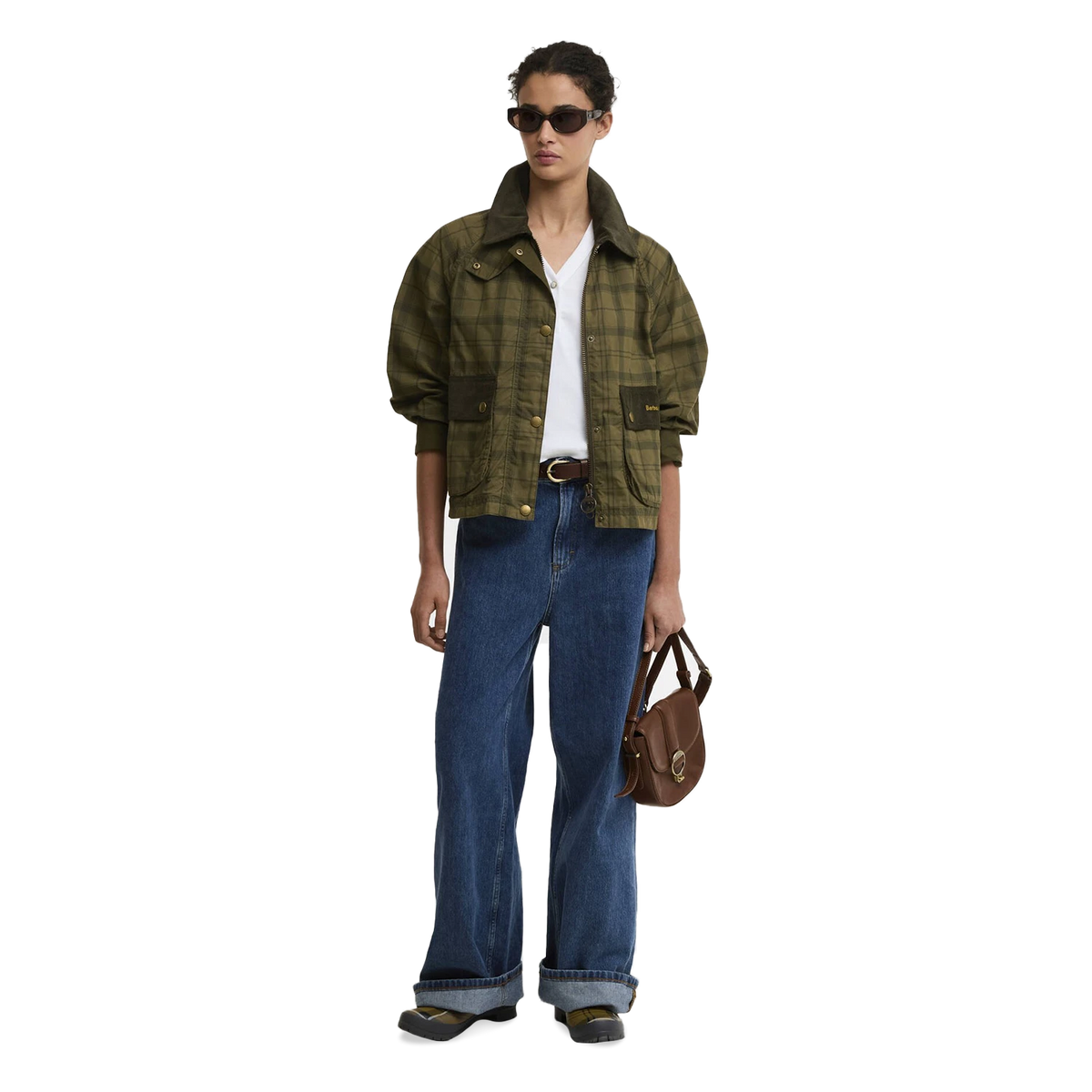 Barbour Tartan Cropped Beadnell Casual Jakna