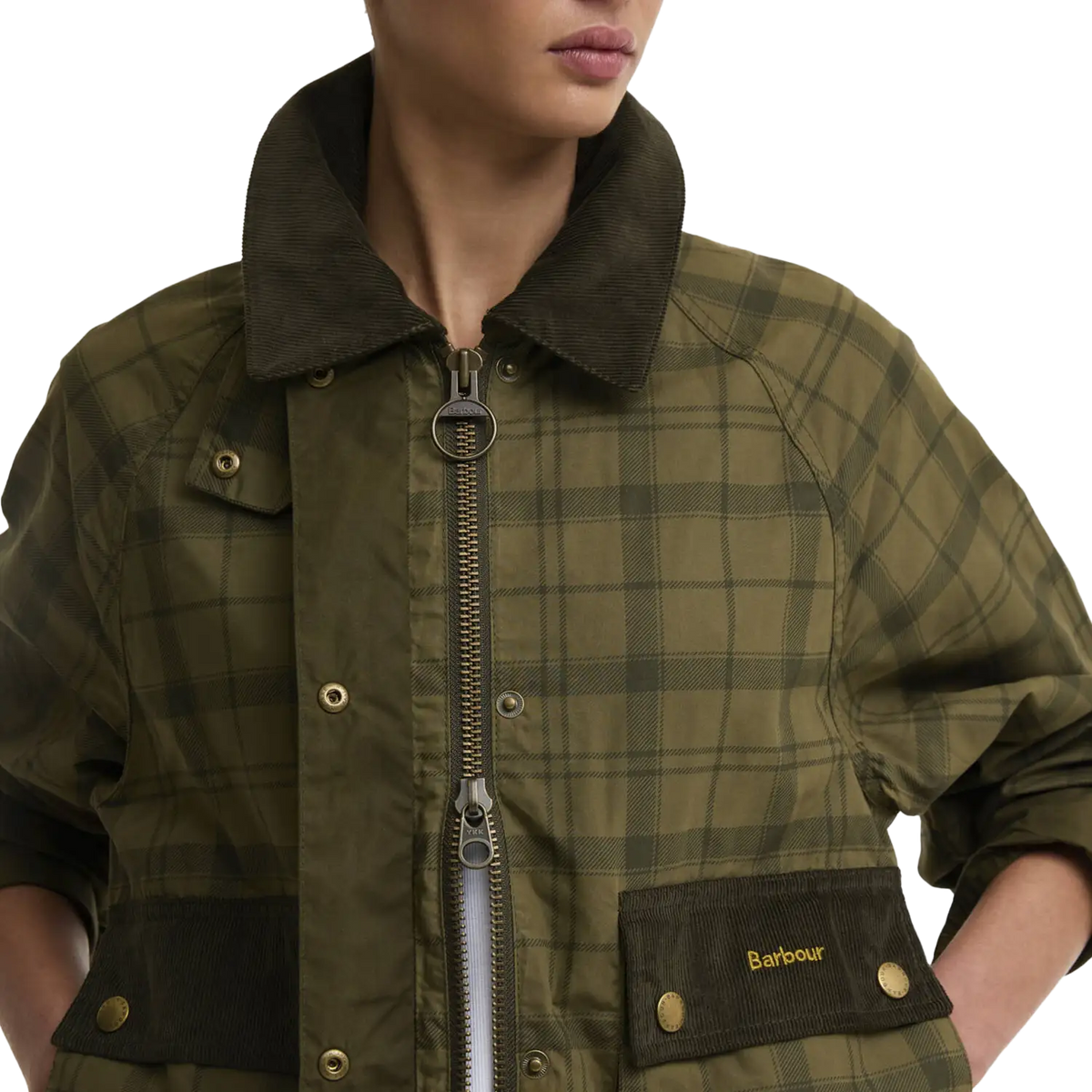 Barbour Tartan Cropped Beadnell Casual Jakna