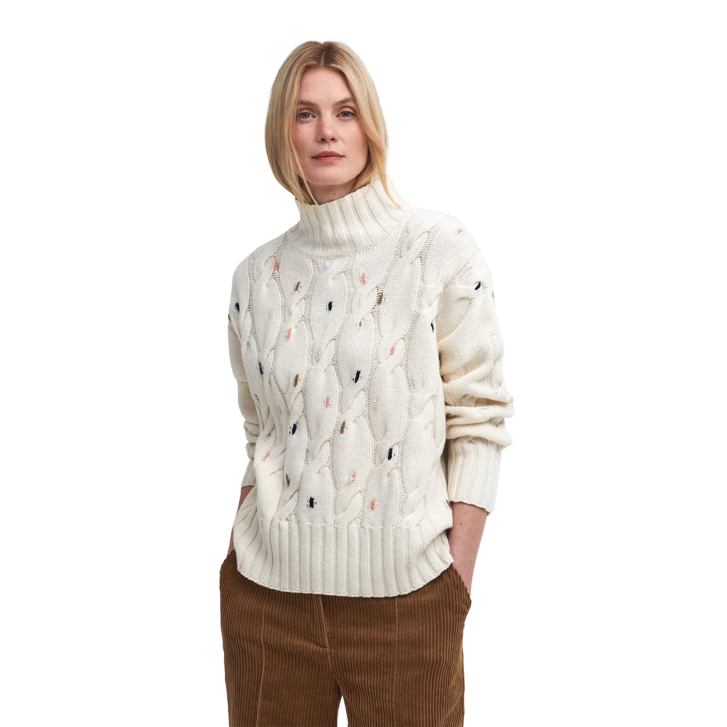Barbour Fleur Cable-Knit Cardigan