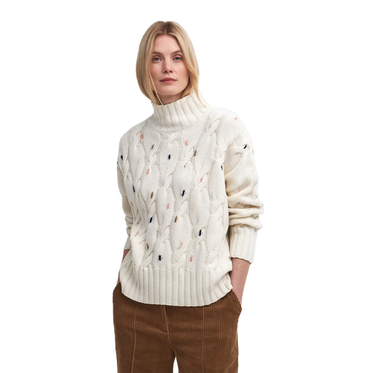 Barbour Fleur Cable-Knit Cardigan