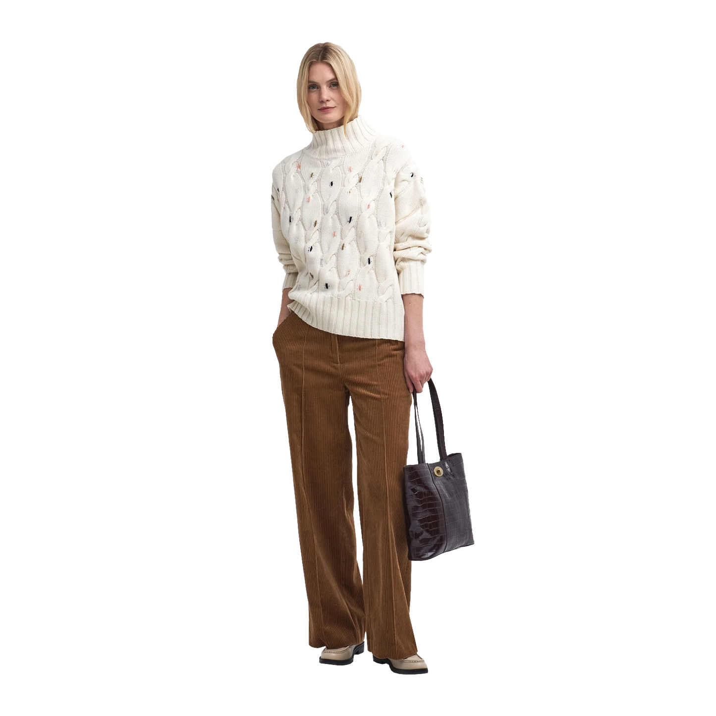 Barbour Fleur Cable-Knit Cardigan