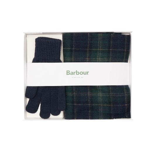 Barbour Tartan Šal in Rokavice Darilni Set
