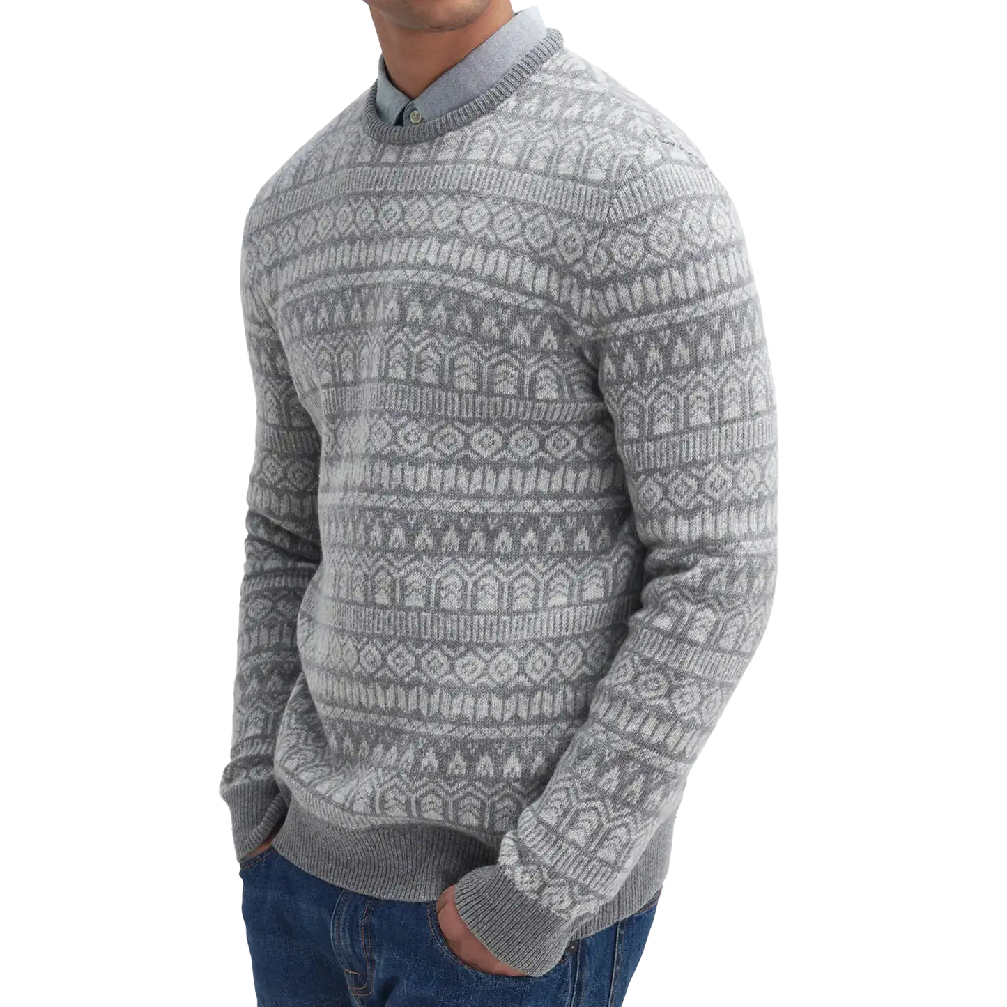 Barbour Stonebeck Fairisle Crew Neck Pulover