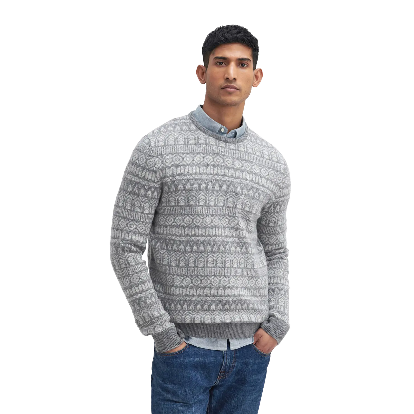 Barbour Stonebeck Fairisle Crew Neck Pulover