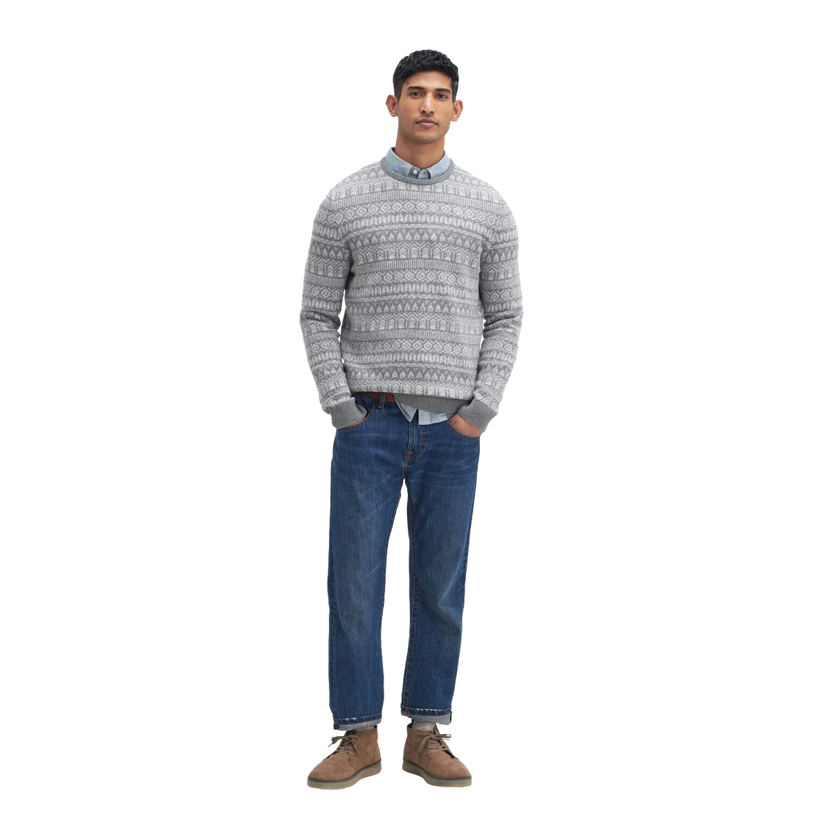 Barbour Stonebeck Fairisle Crew Neck Pulover