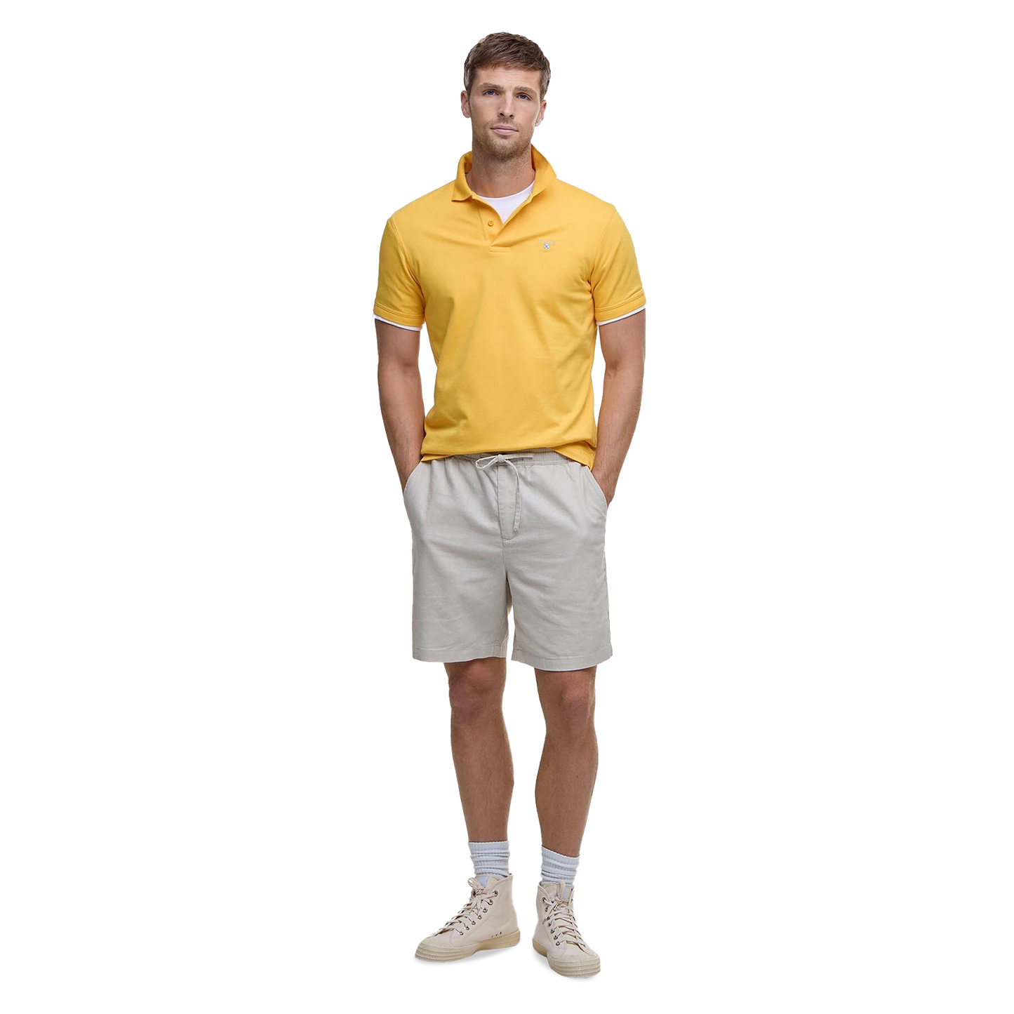 Barbour Cotton Linen Relaxed Kratke Hlače