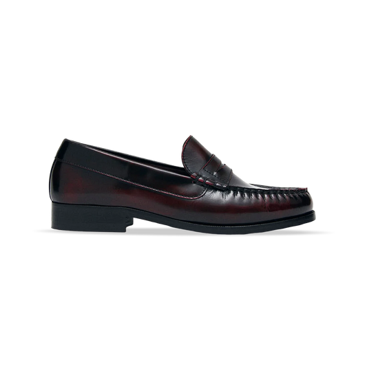 Alohas Rivet Vintage Effect Leather Loafers