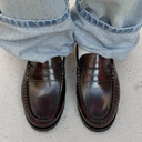 Alohas Rivet Vintage Effect Leather Mokasini