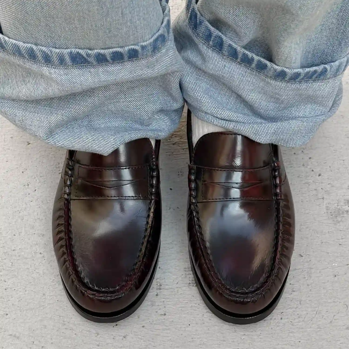 Alohas Rivet Vintage Effect Leather Mokasini