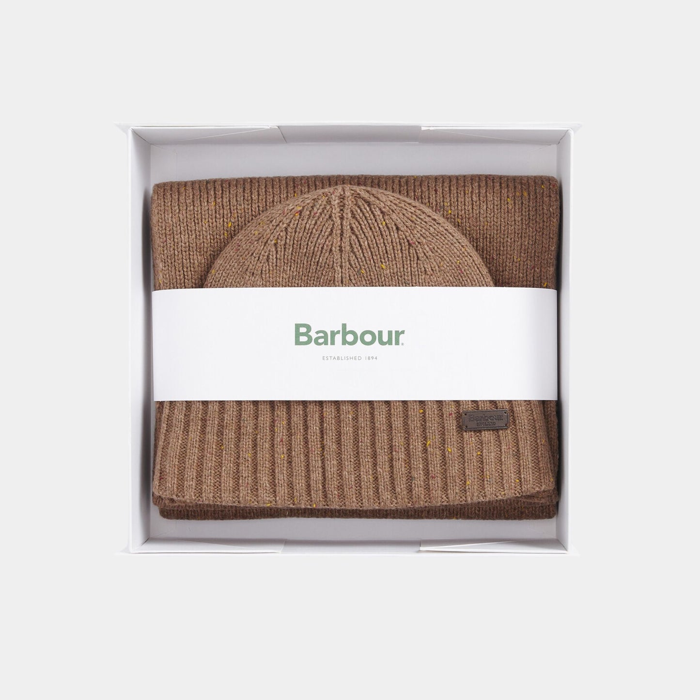 Barbour Carlton Fleck Beanie & Scarf Gift Set